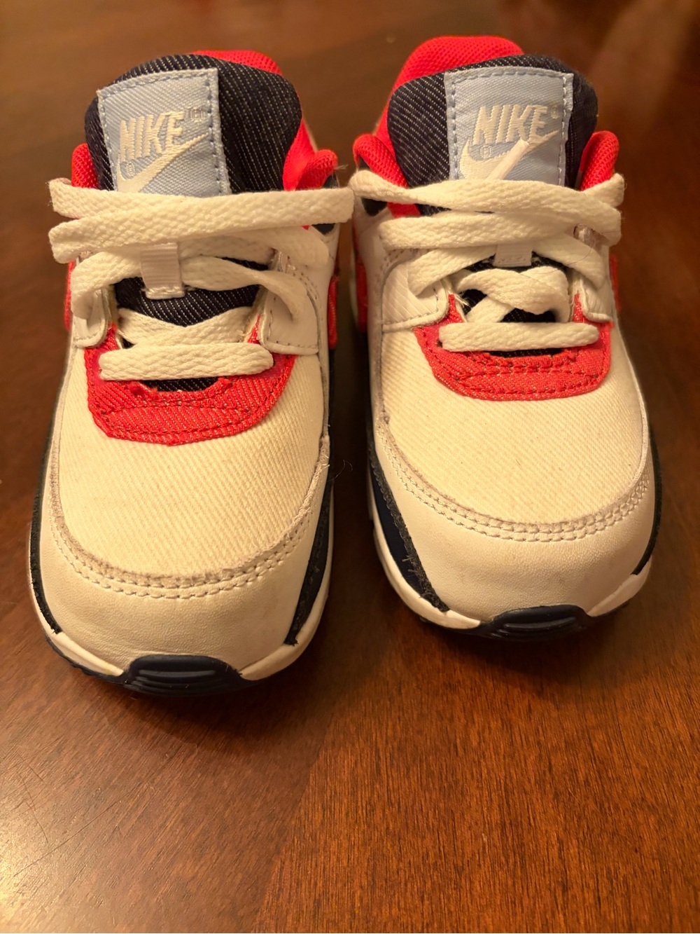 Nike Kids White, Red & Navy Low-Top Sneakers